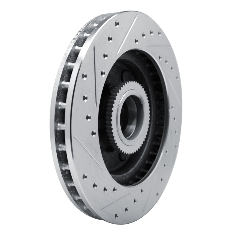 Chevrolet Express 2500 Brake Rotor (1) - Front Right - R1 Concepts - Drilled & Slotted - Silver - `94-`02